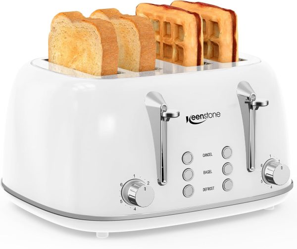 Retro 2 Slice Wide Slot Toaster – Stainless Steel Bread Toaster Oven Style