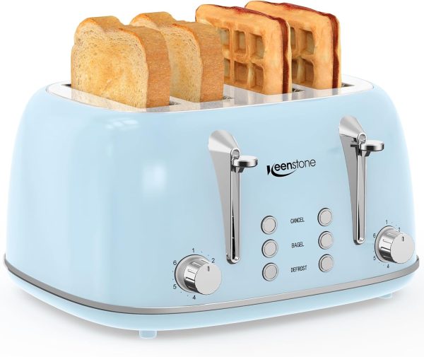 Retro 2 Slice Wide Slot Toaster – Stainless Steel Bread Toaster Oven Style