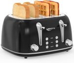Retro 2 Slice Wide Slot Toaster – Stainless Steel Bread Toaster Oven Style