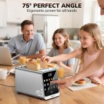 2 Slice Smart Toaster Oven with Touchscreen, Stainless Steel Digital Bread Toaster for Bagel & Toast