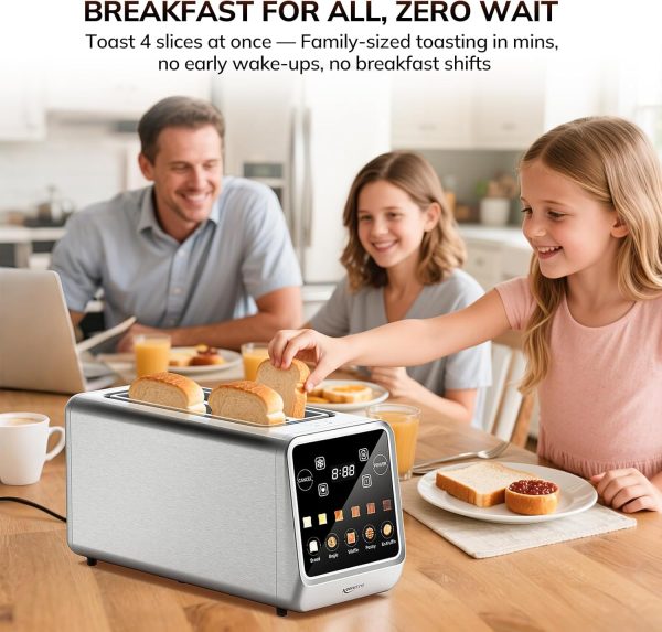 4 Slice Digital Toaster Oven – Touchscreen, Memory, Reheat & Defrost