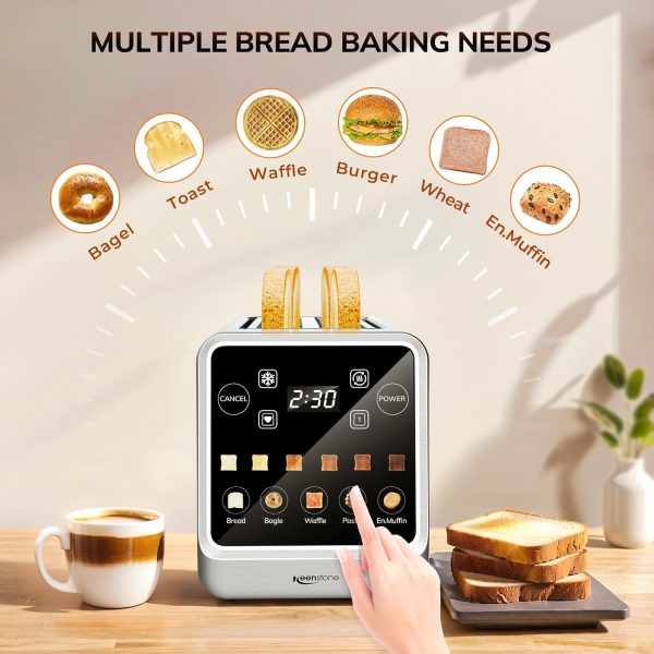 4 Slice Digital Toaster Oven – Touchscreen, Memory, Reheat & Defrost