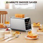 2 Slice Smart Toaster Oven with Touchscreen, Stainless Steel Digital Bread Toaster for Bagel & Toast