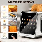 2 Slice Smart Toaster Oven with Touchscreen, Stainless Steel Digital Bread Toaster for Bagel & Toast