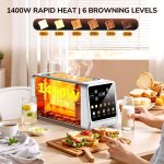 4 Slice Digital Toaster Oven – Touchscreen, Memory, Reheat & Defrost
