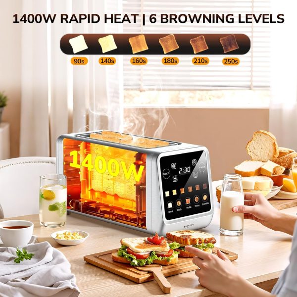 4 Slice Digital Toaster Oven – Touchscreen, Memory, Reheat & Defrost